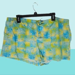 Guy Harvey Yellow and Blue Tropical Pajama Shorts